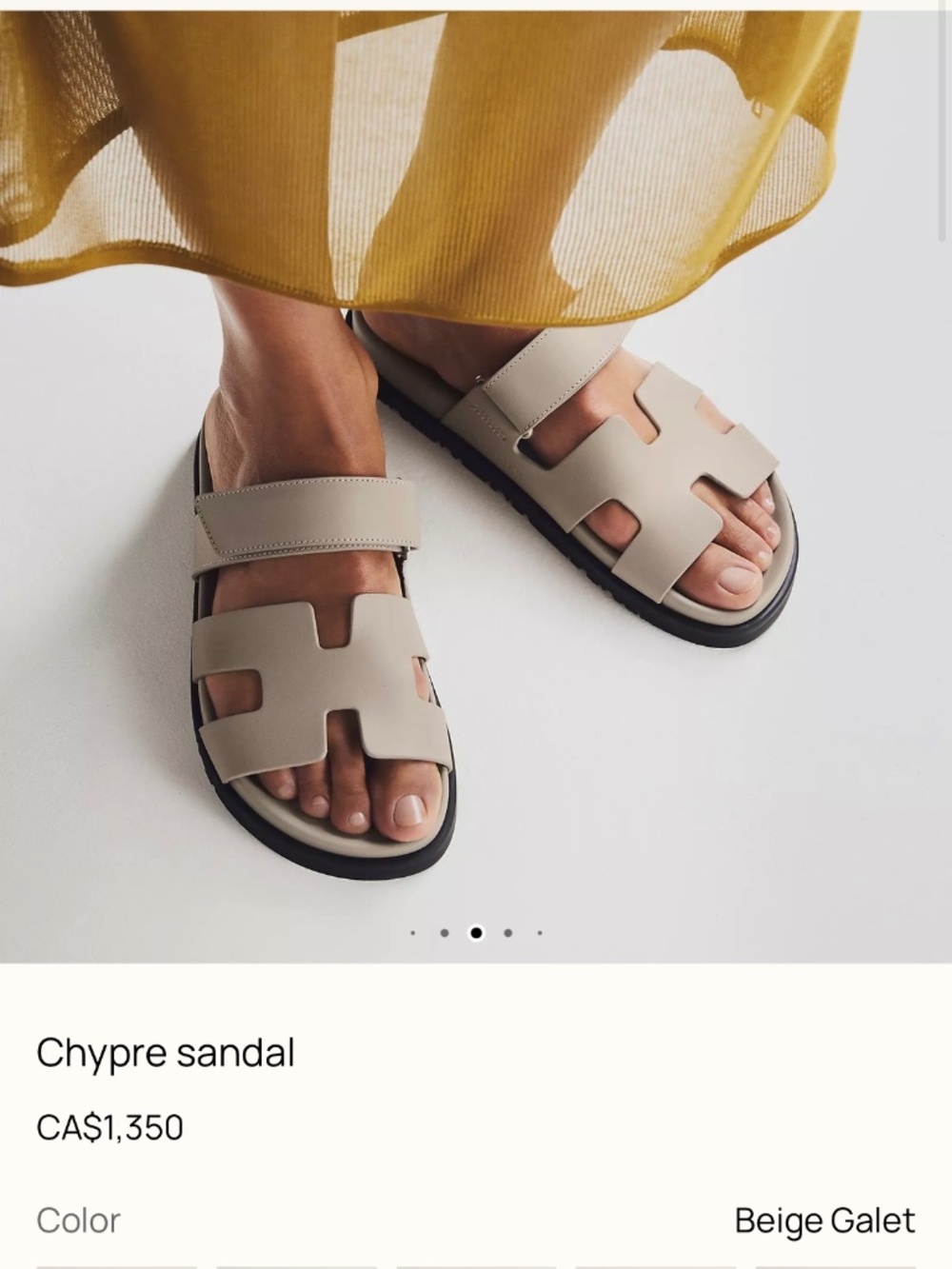 Hermes Chypre sandal beige galet 39